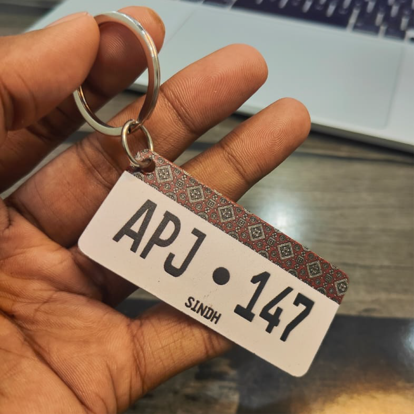 Ajrak License plate Keychain special