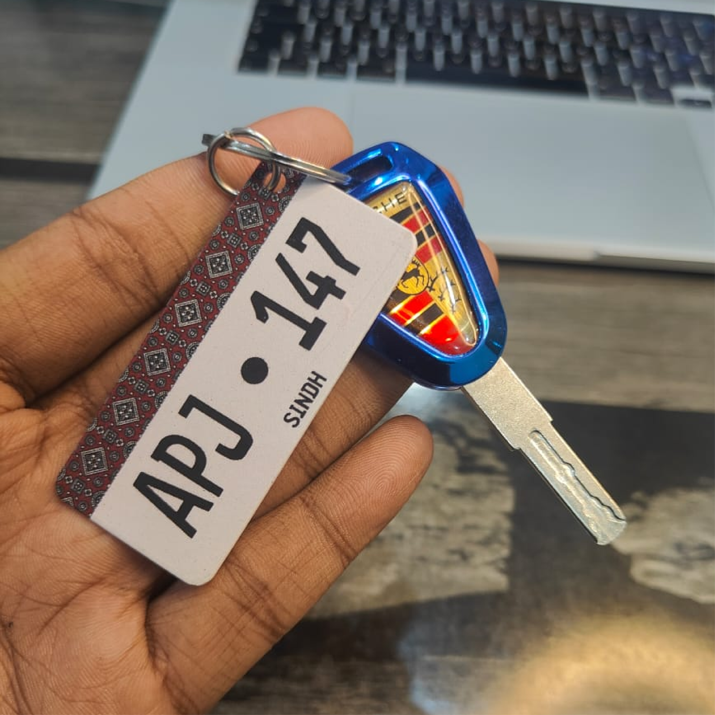 Ajrak License plate Keychain special