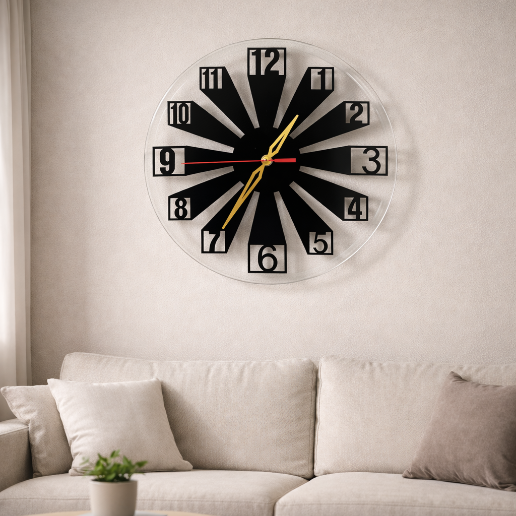 Modern Acrelic Sunburst Wall Clock