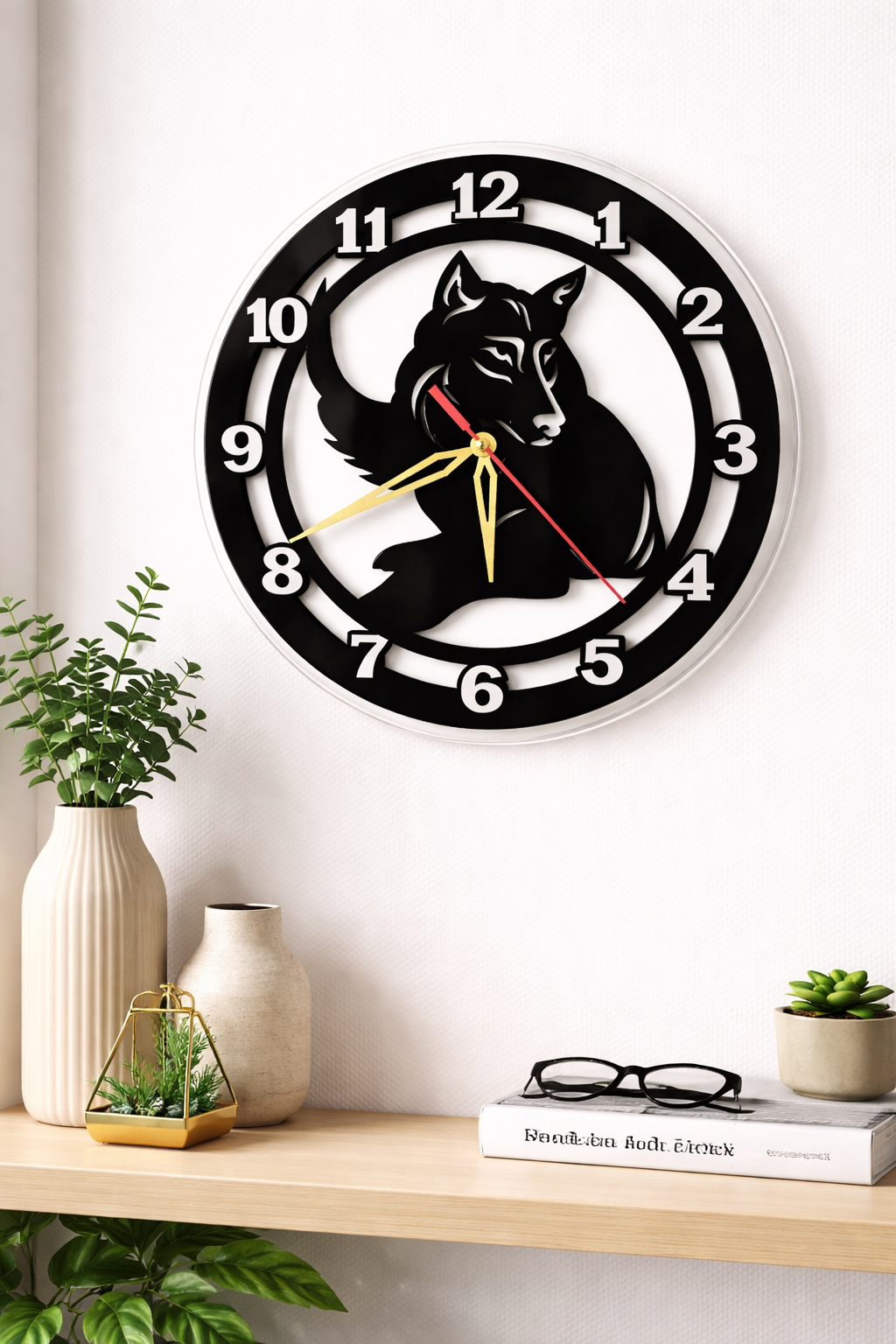 Wolf Art Acrelic Wall Clock