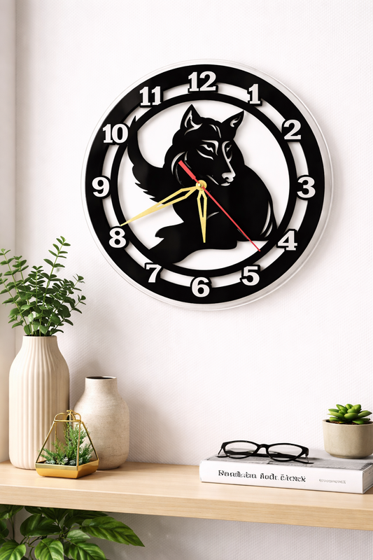 Wolf Art Acrelic Wall Clock