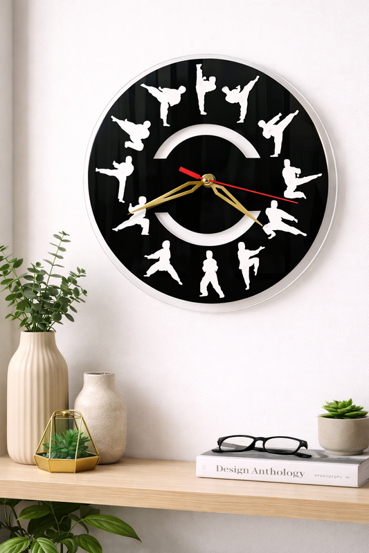 Martial Arts Acrelic Wall Clock