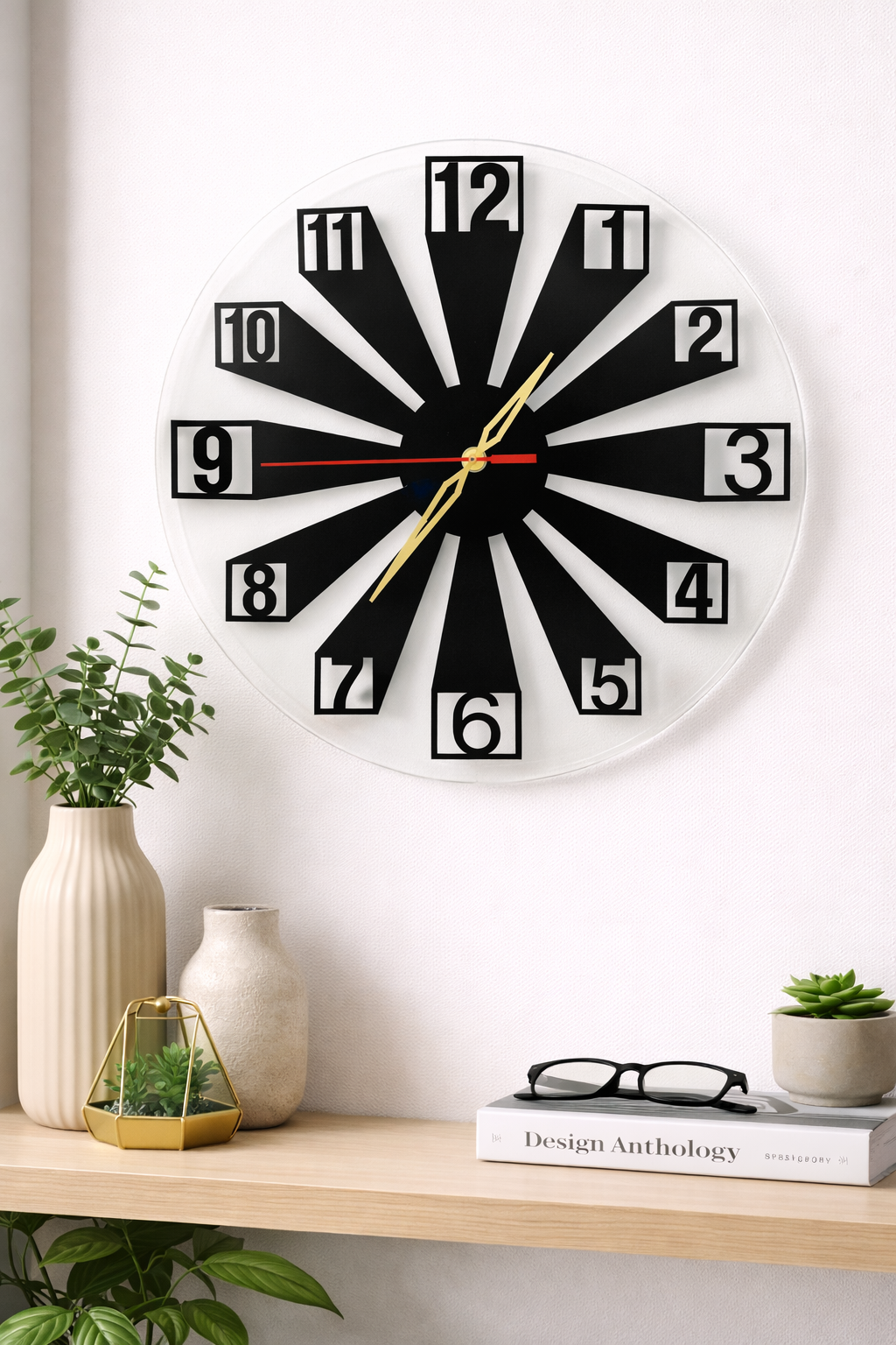 Modern Acrelic Sunburst Wall Clock