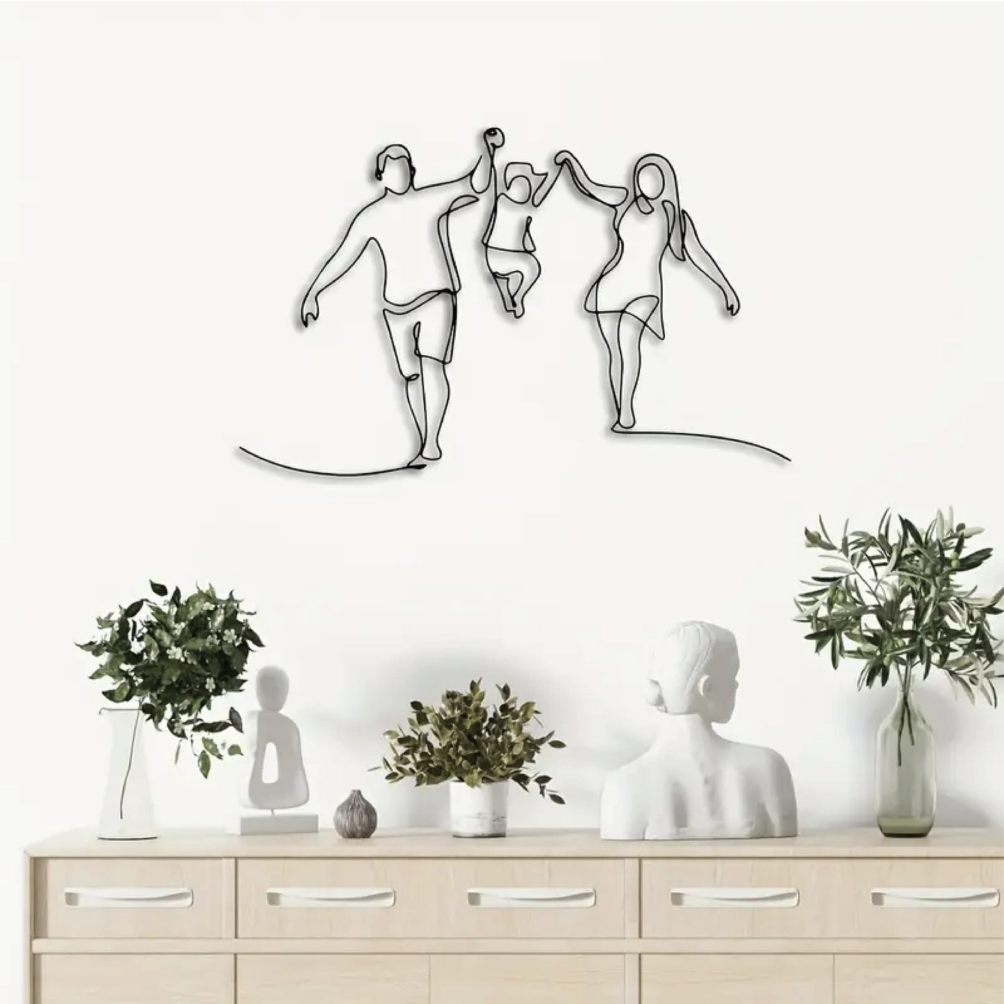 Family cute wall art Love and care , sign of affection